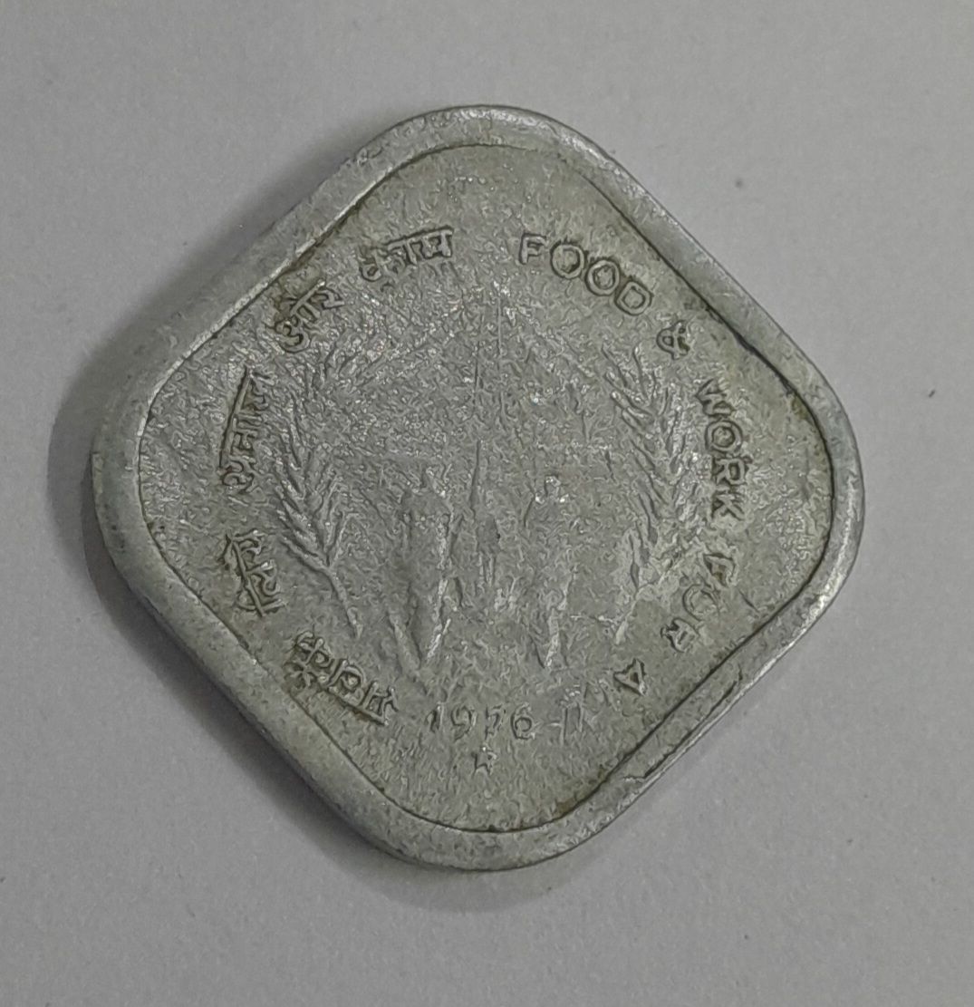 5 PAISE-FOOD &amp; WORK FOR ALL-1976, HYDERABAD MINT,SCARCE, VERY FINE