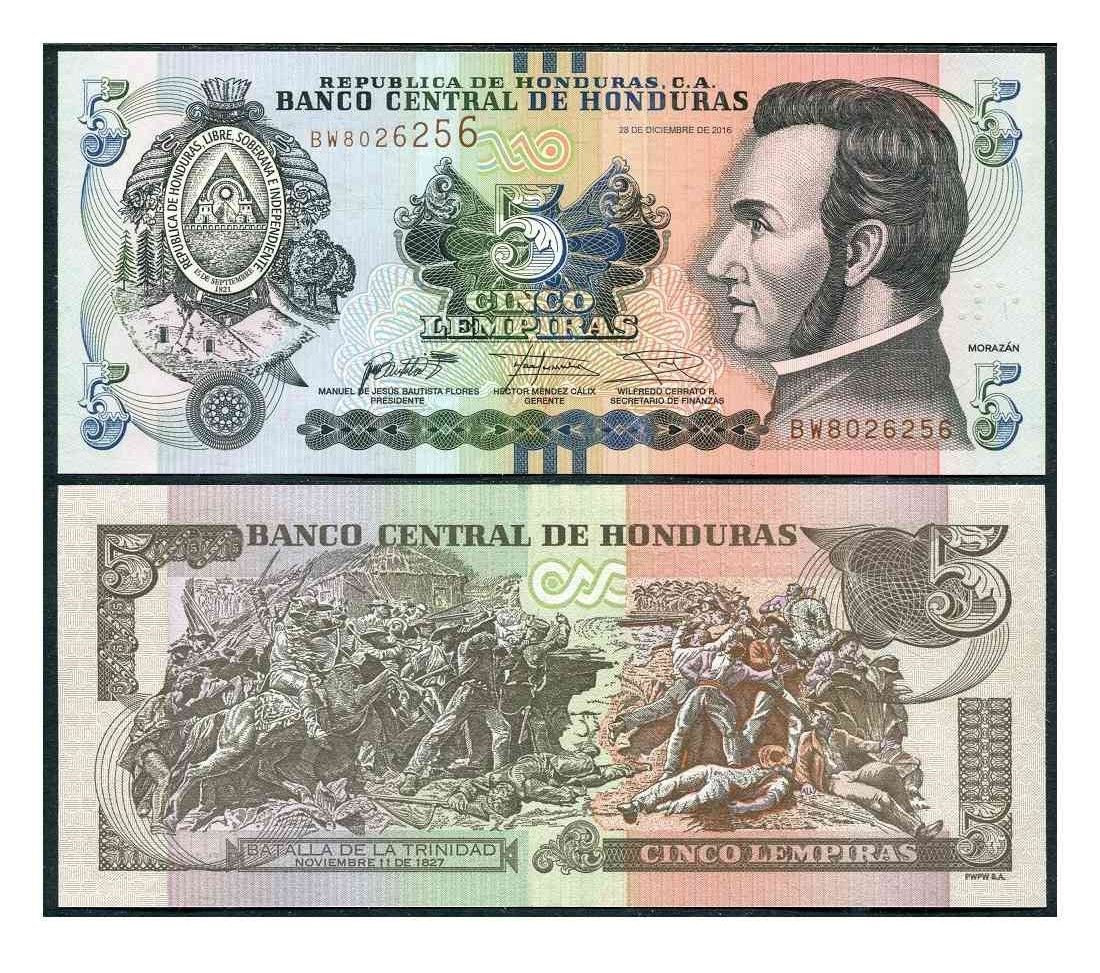 HONDURAS 5 LEMPIRA UNC