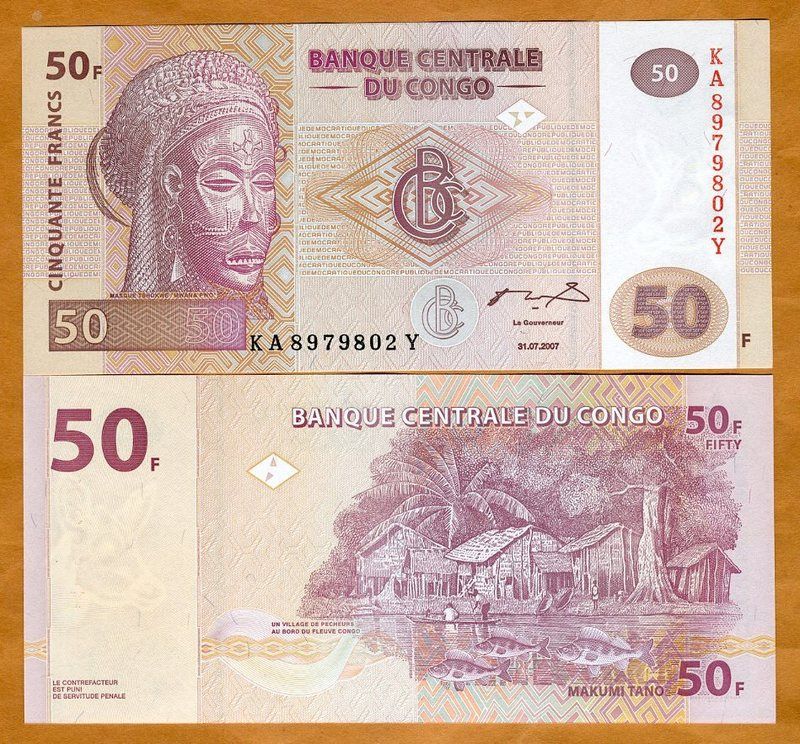 CONGO 50 FRANCS UNC