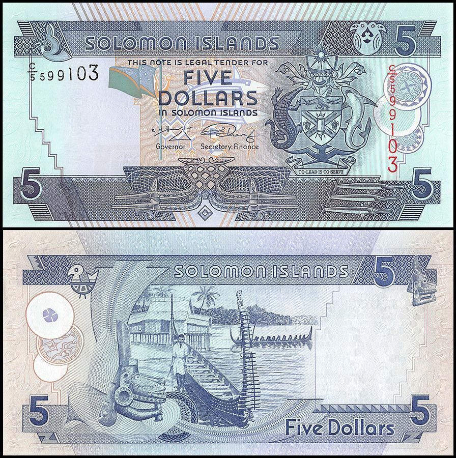 SOLOMON ISLANDS 5 DOLLARS UNC