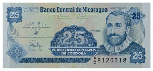 NICARAGUA 25 CENTAVOS UNC