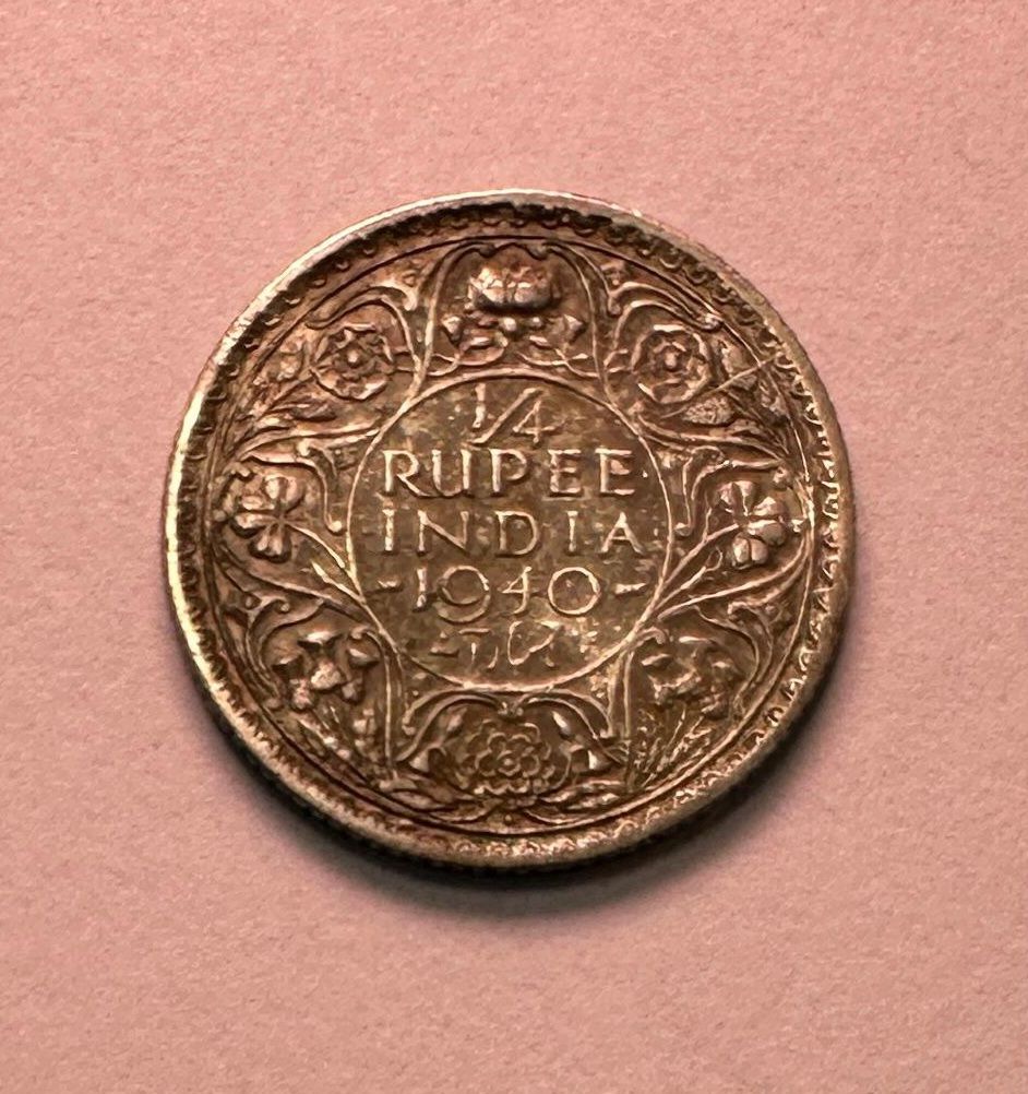 BRITISH INDIA- 1/4 RUPEE-1940