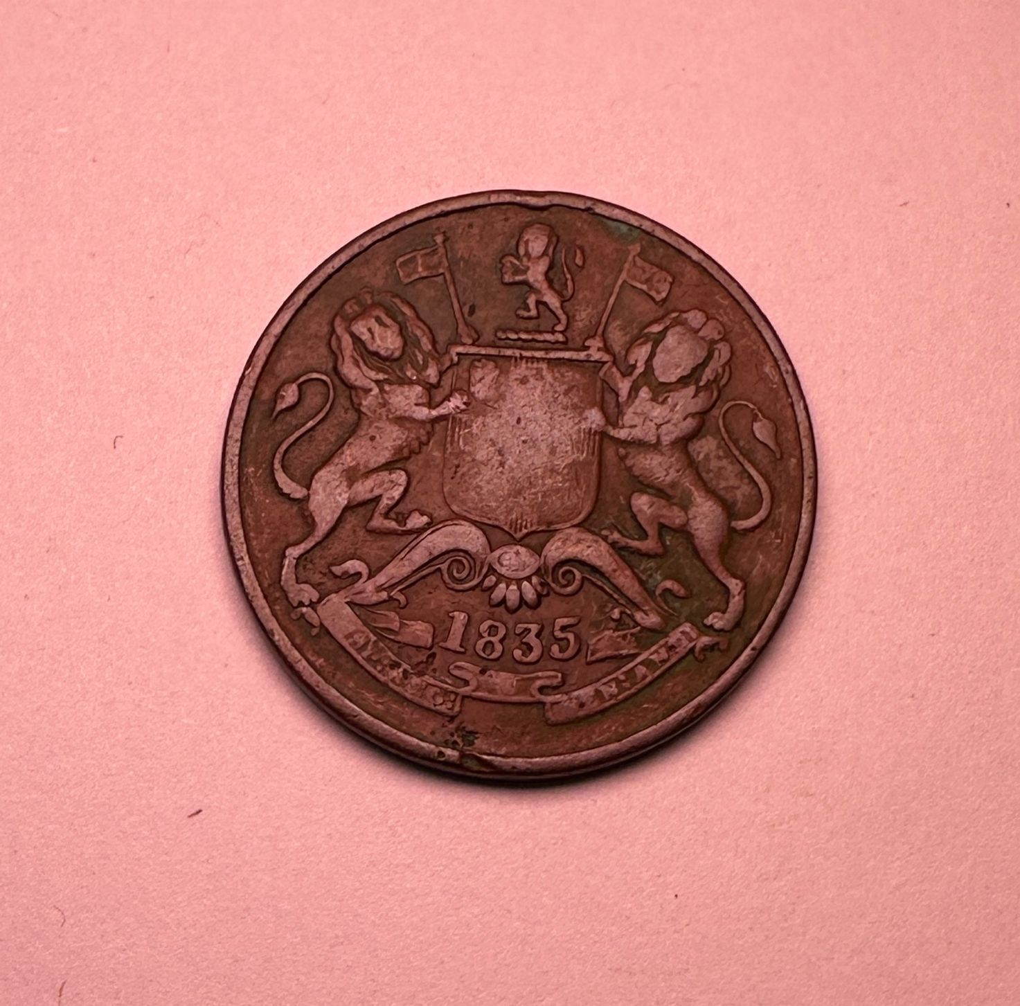 EAST INDIA COMPANY-HALF ANNA -1835