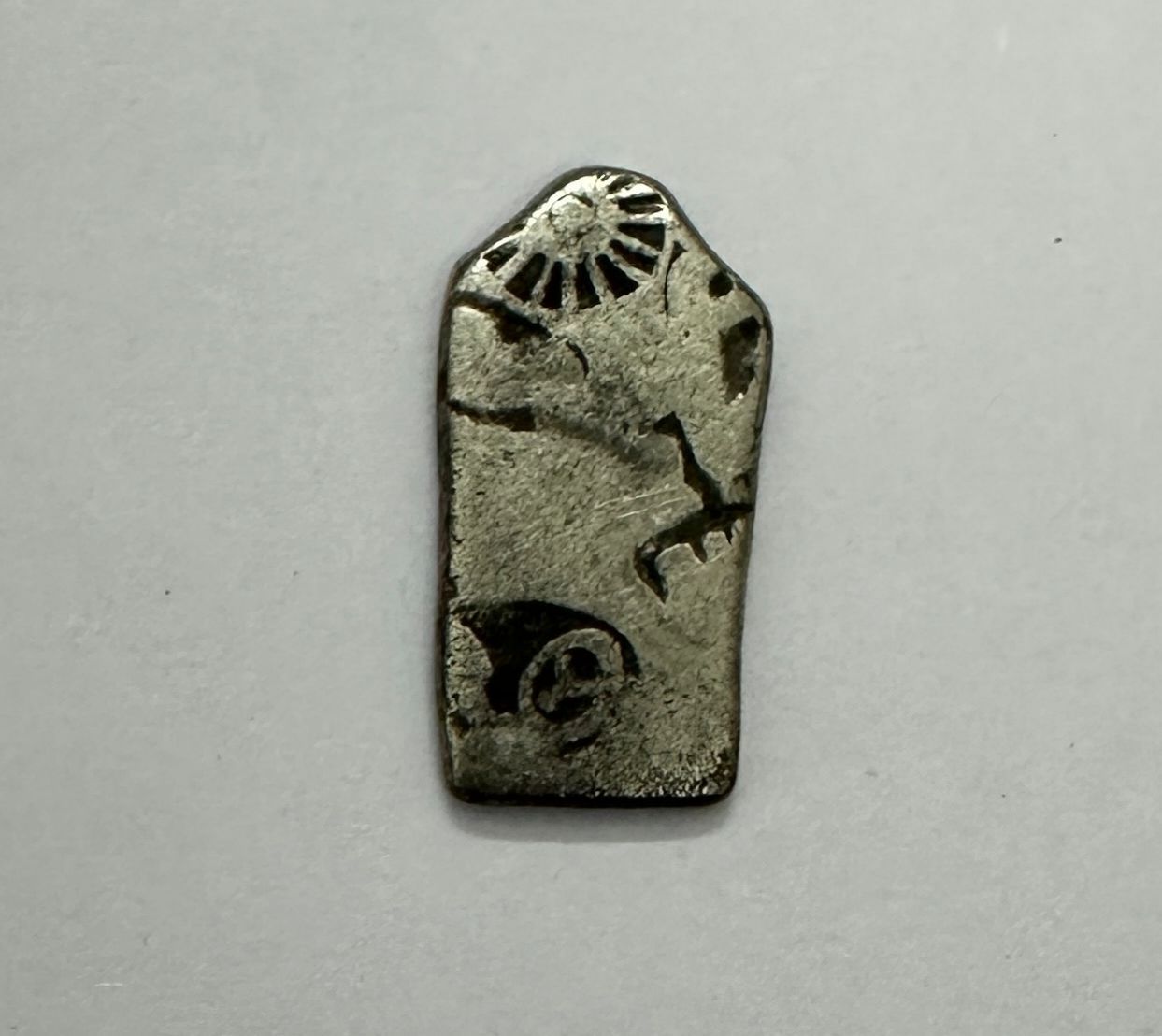 MAGADHA EMPIRE -SILVER KARSHAPANA-PUNCH MARKED COIN-ASOKA PERIOD-BC 285-180