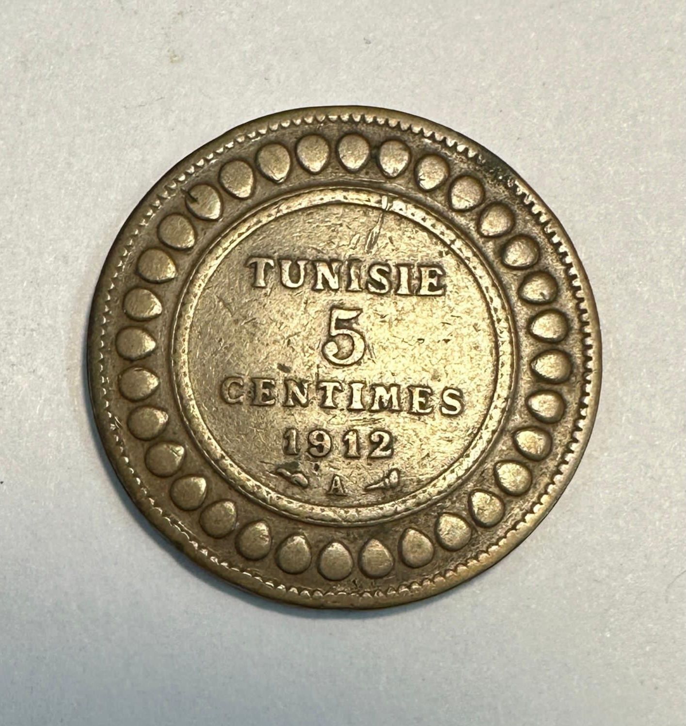 FRENCH TUNISIA 5 CENTIMES -1912