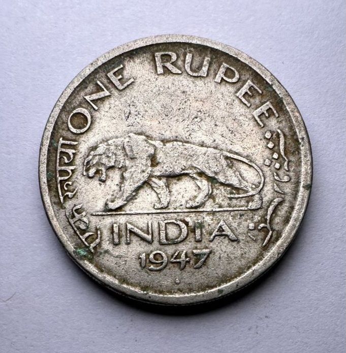 BRITISH INDIA-1 RUPEE -1947-GEORGE VI