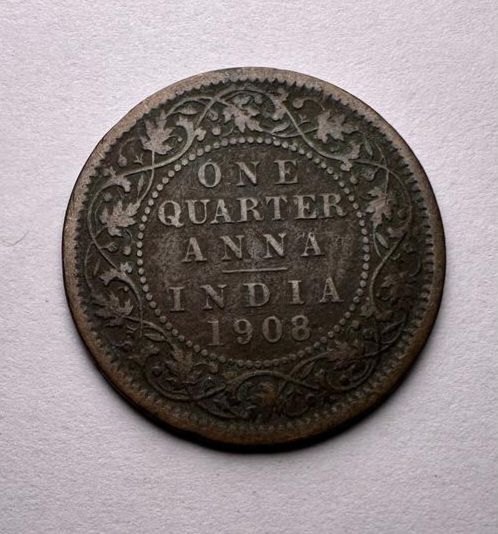 ONE QUARTER ANNA-1908-EDWARD VII