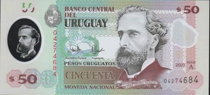 URUGUAY 50 PESOS POLYMER UNC