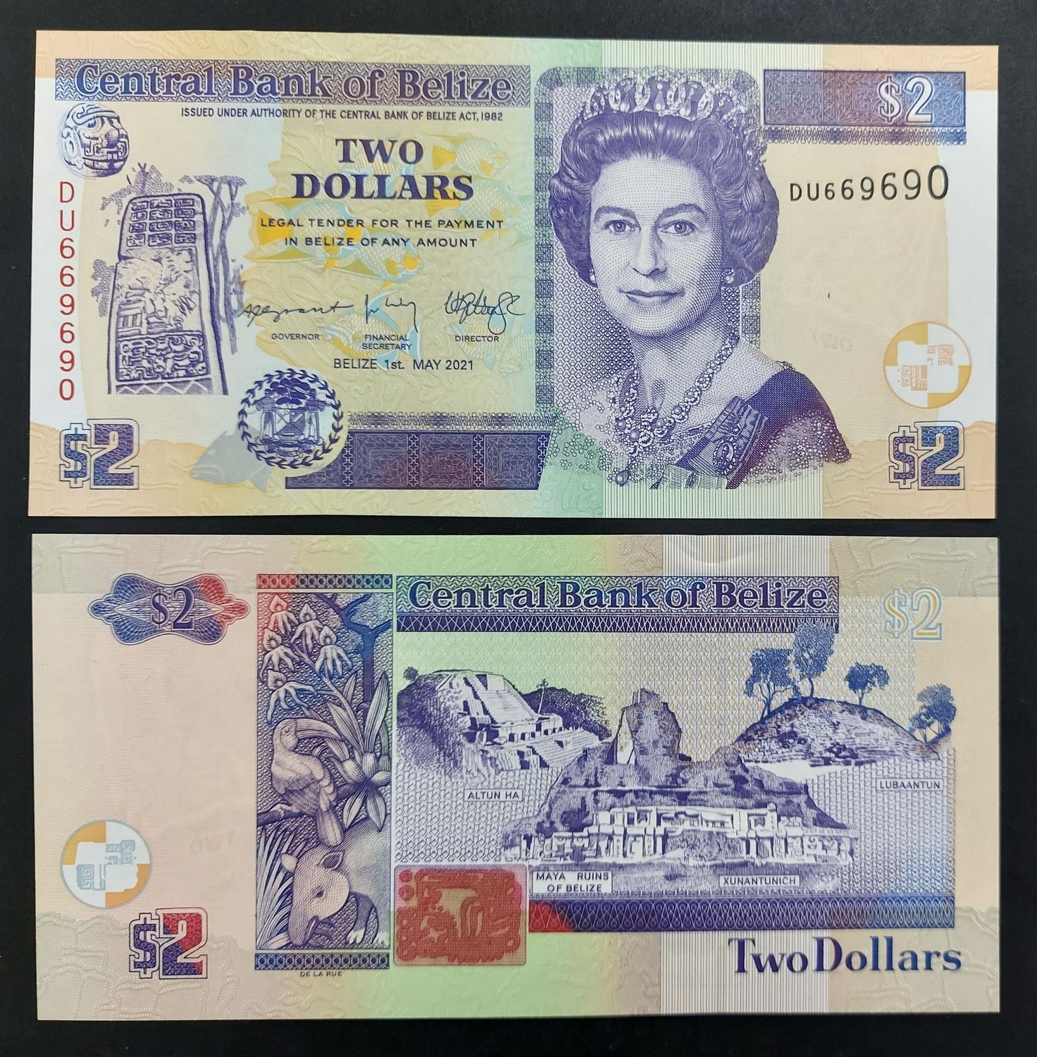 BELIZE 2 DOLLARS UNC