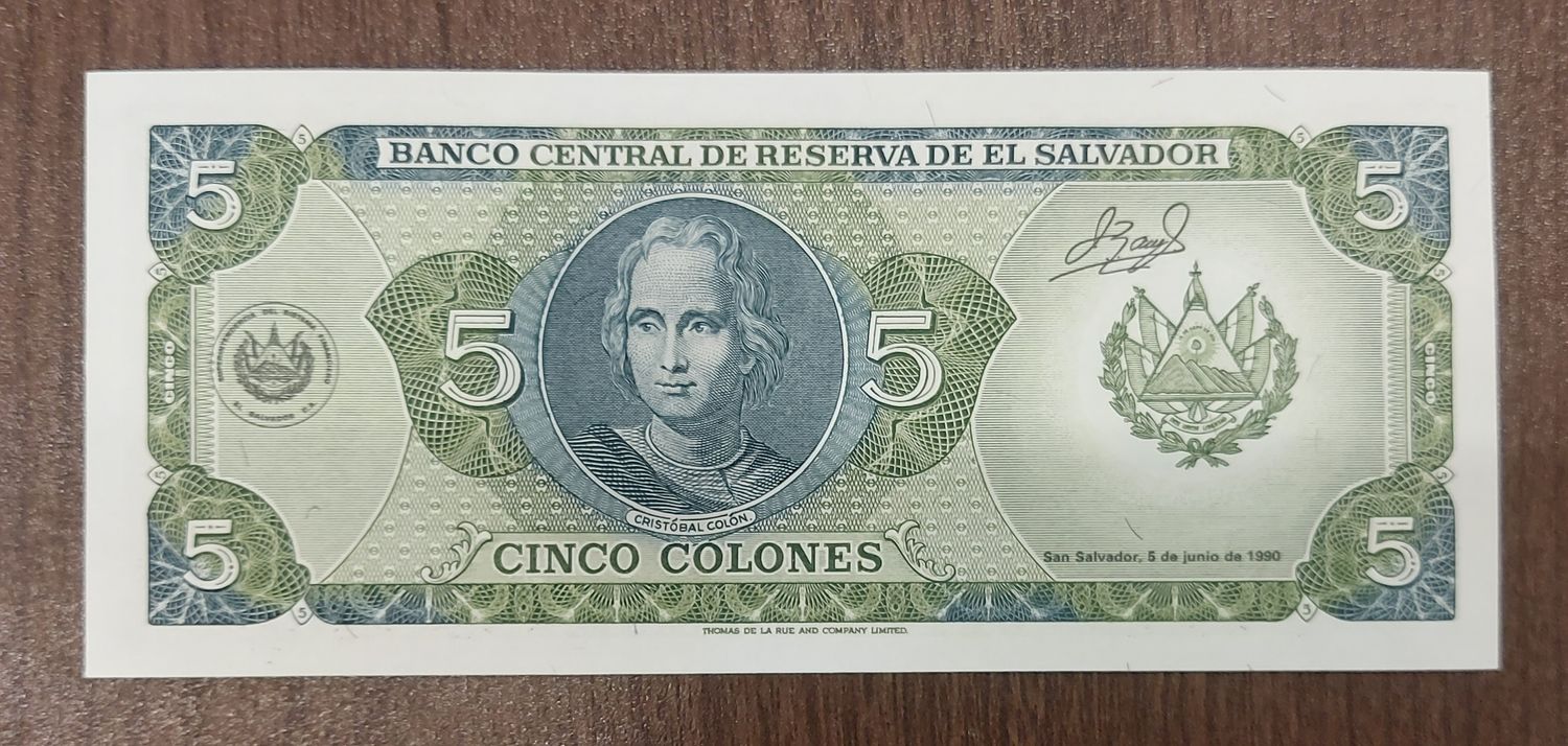 El SALVADOR 5 COLONES UNC