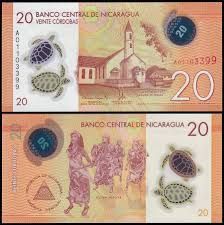 NICARAGUA 20 CORDOBAS POLYMER UNC