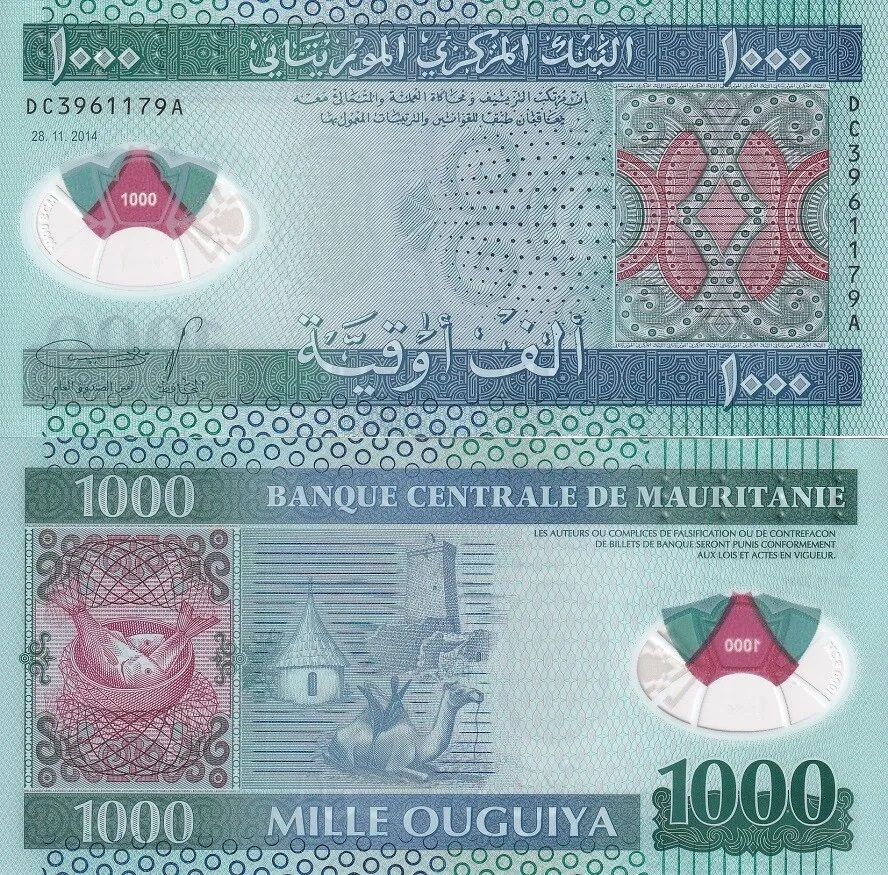 MAURITANIA 1000 OUGUIYA POLYMER UNC