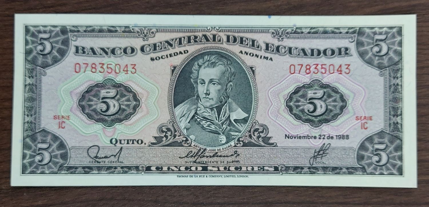 ECUADOR-5 SUCRES UNC