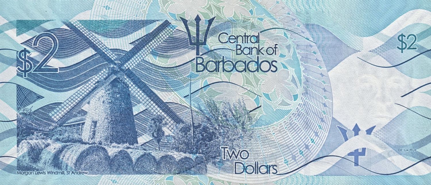 BARBADOS 2 DOLLAR-UNC