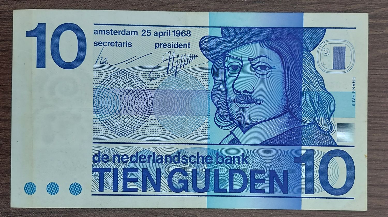NETHERLANDS 10 GULDEN-USED