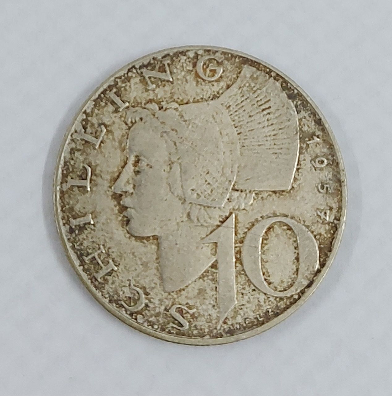 AUSTRIA-10 SCHILLING-1957