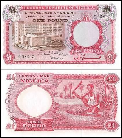 NIGERIA-ONE POUND-OLD ISSUE-UNC