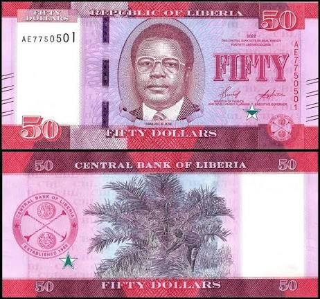 LIBERIA-50 DOLLARS-2022-UNC