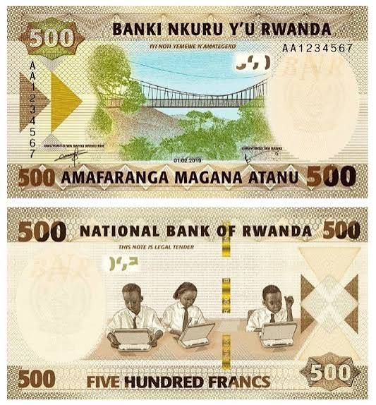 RWANDA 500 FRANCS-2019 UNC