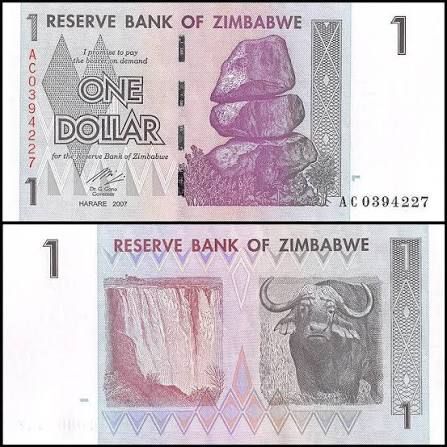 ZIMBABWE 1 DOLLAR 2007 UNC