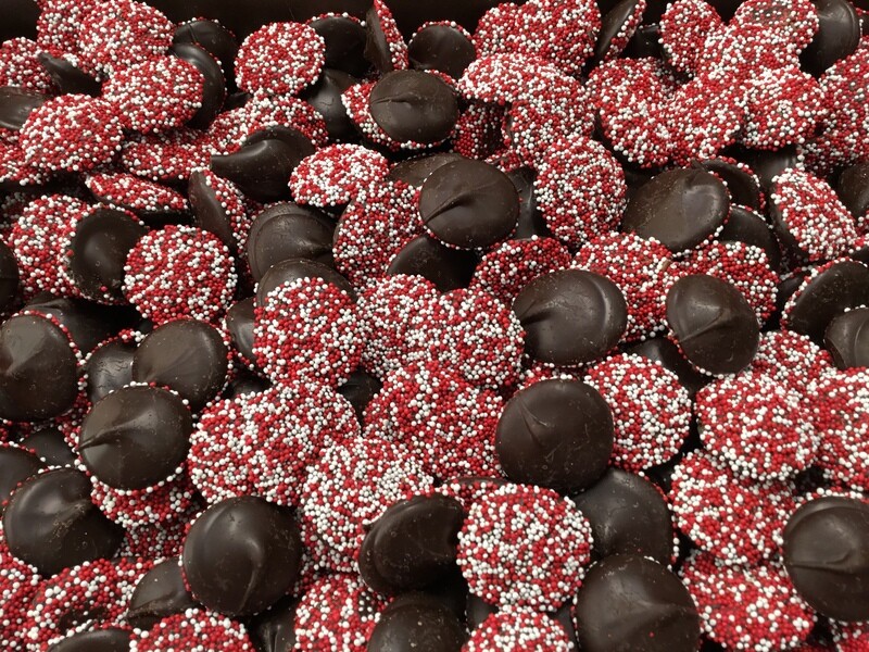 Valentine Nonpareils - 1 lb. - Red & White