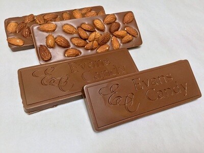 Evans Candy Bar - 3 oz. plain chocolate (or w/almonds)