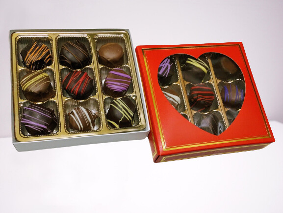Truffles in a Heart Box - Assorted Truffles (9 count)