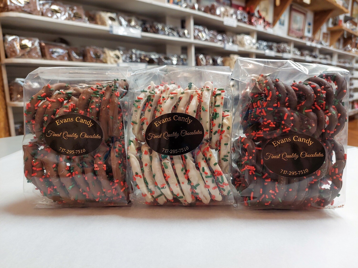 Christmas Decorated Pretzels - 8 oz.