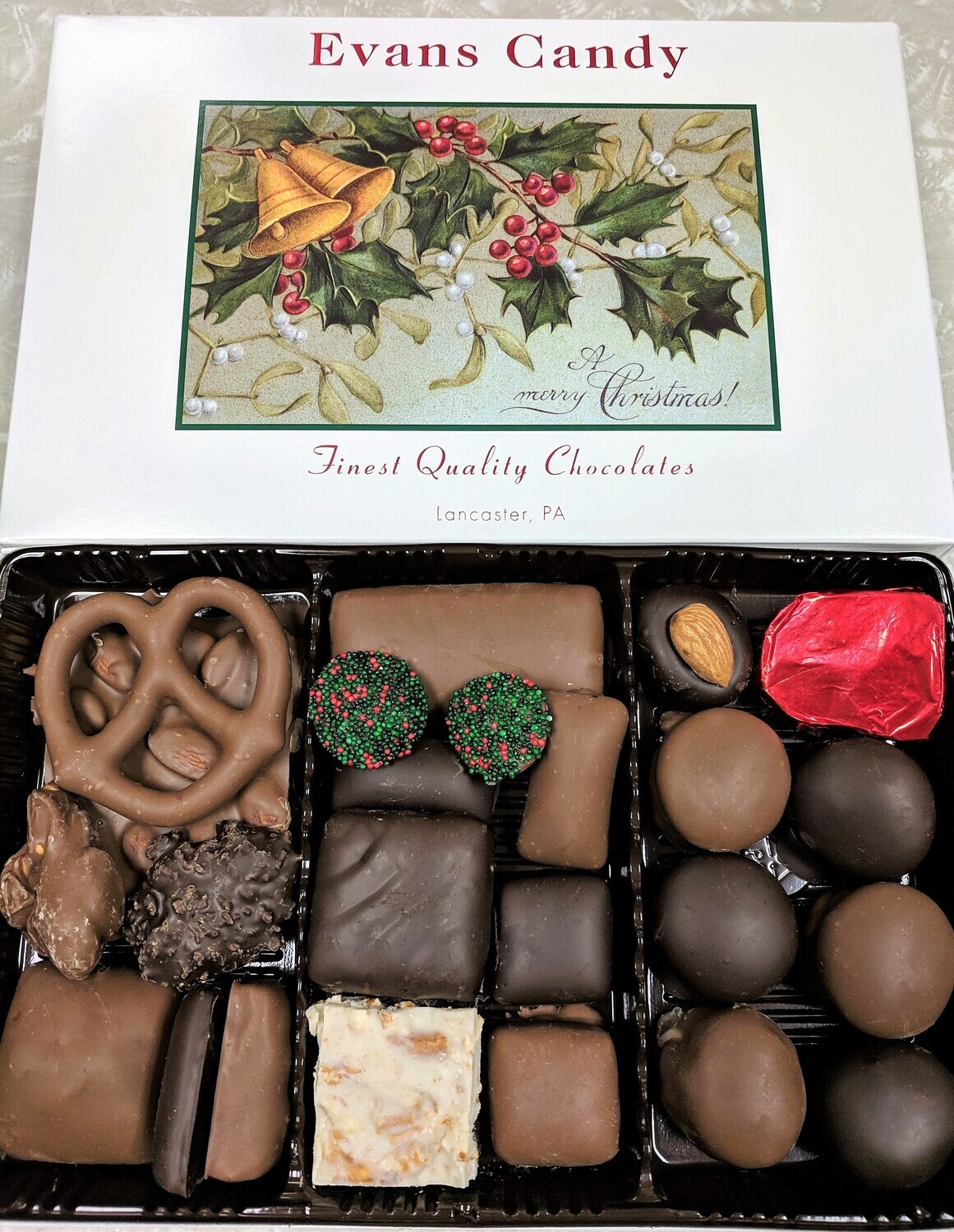 Assorted Chocolates - 2 lb. Box - Merry Christmas