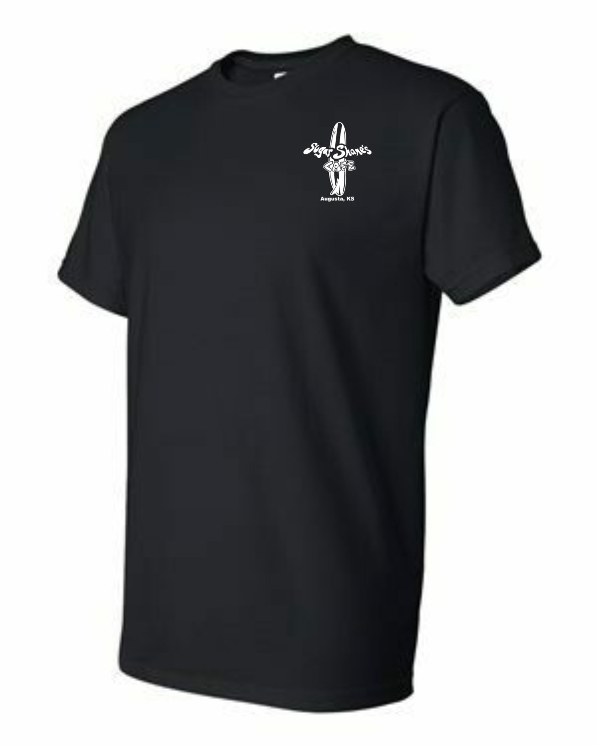 Surf board crest logo on GILDAN 8000