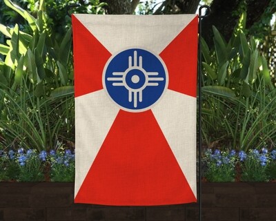 WICHITA FLAG LINEN GARDEN FLAG