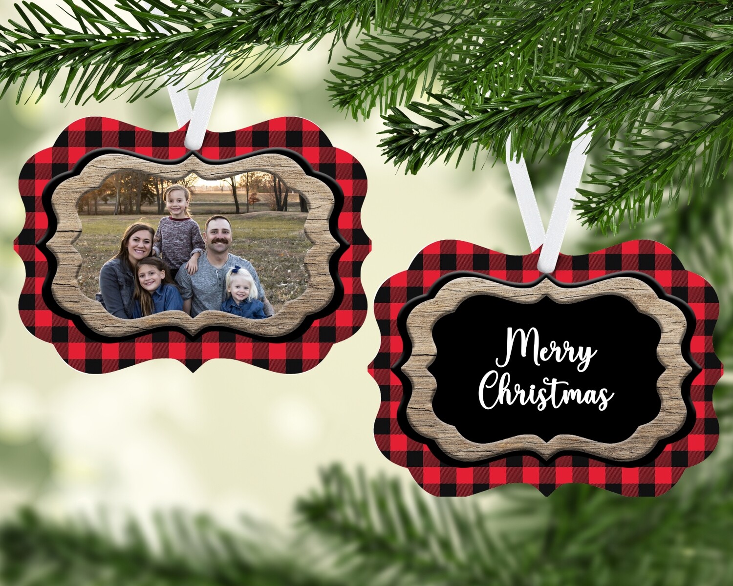 Buffalo Check Plaid Photo Ornament