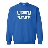 DISTRESSED AUGUSTA BLUEJAYS CREWNECK SWEATSHIRT, COLOR: ROYAL BLUE