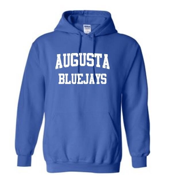 DISTRESSED AUGUSTA BLUEJAYS HOODED SWEATSHIRT