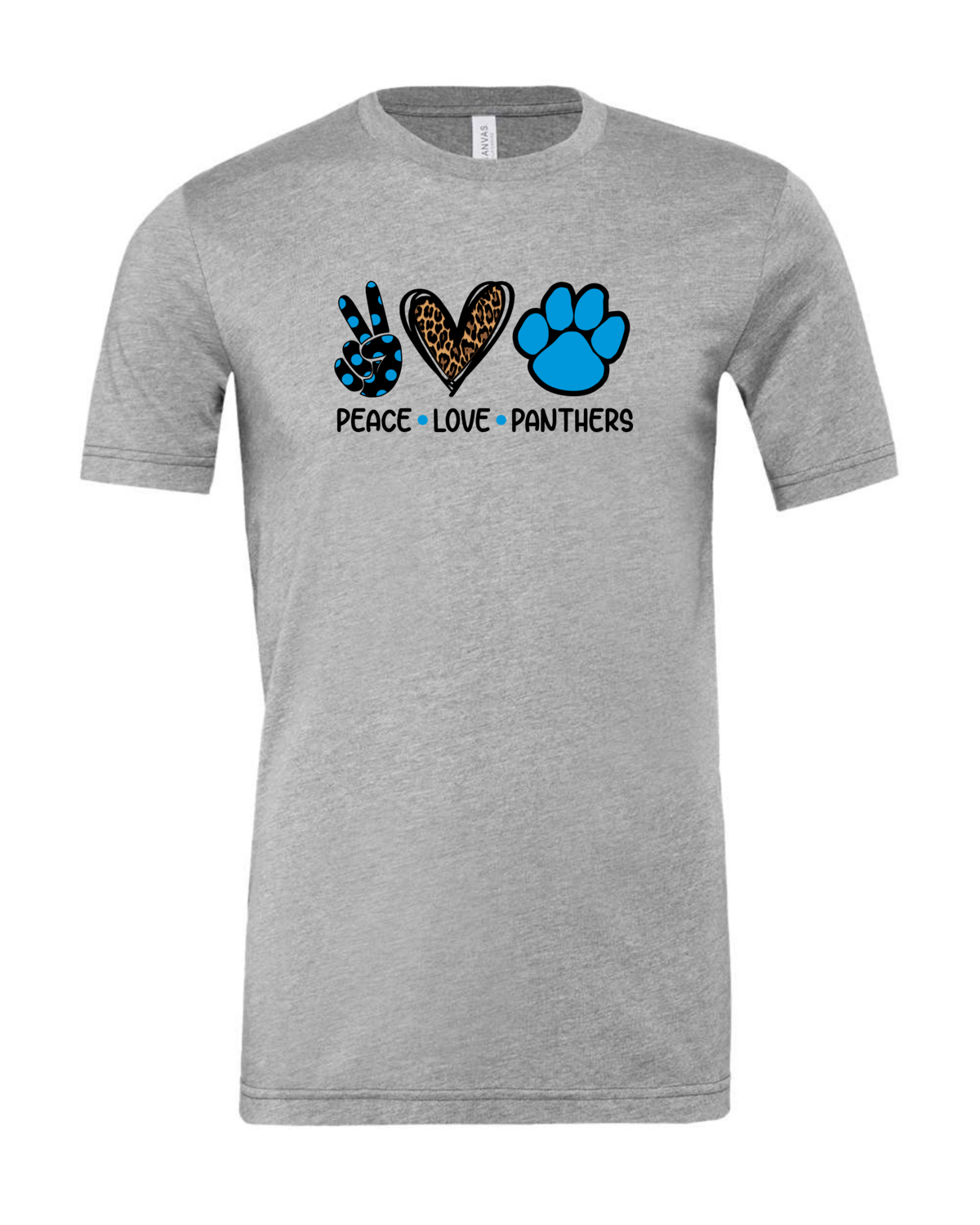 PEACE LOVE PANTHERS SHIRT, STYLE: SHORT SLEEVE