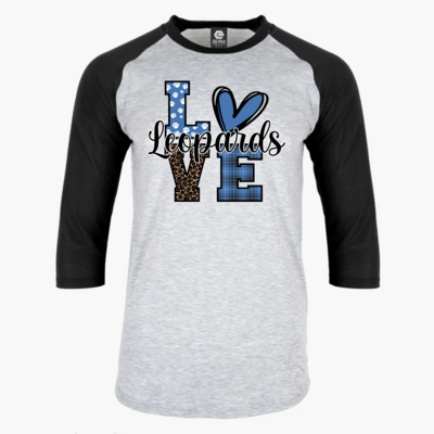 LEOPARDS LOVE RAGLAN SHIRT