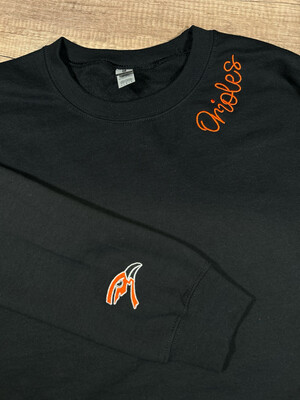 EMBROIDERED ORIOLES NECK AND SLEEVE SWEATSHIRT