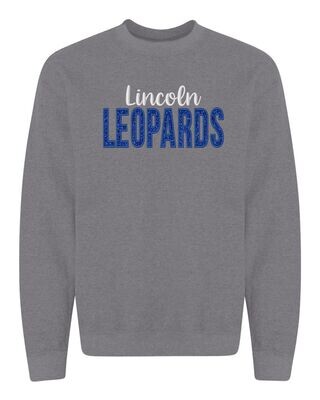 EMBROIDERED GLITTER LINCOLN LEOPARDS SWEATSHIRT