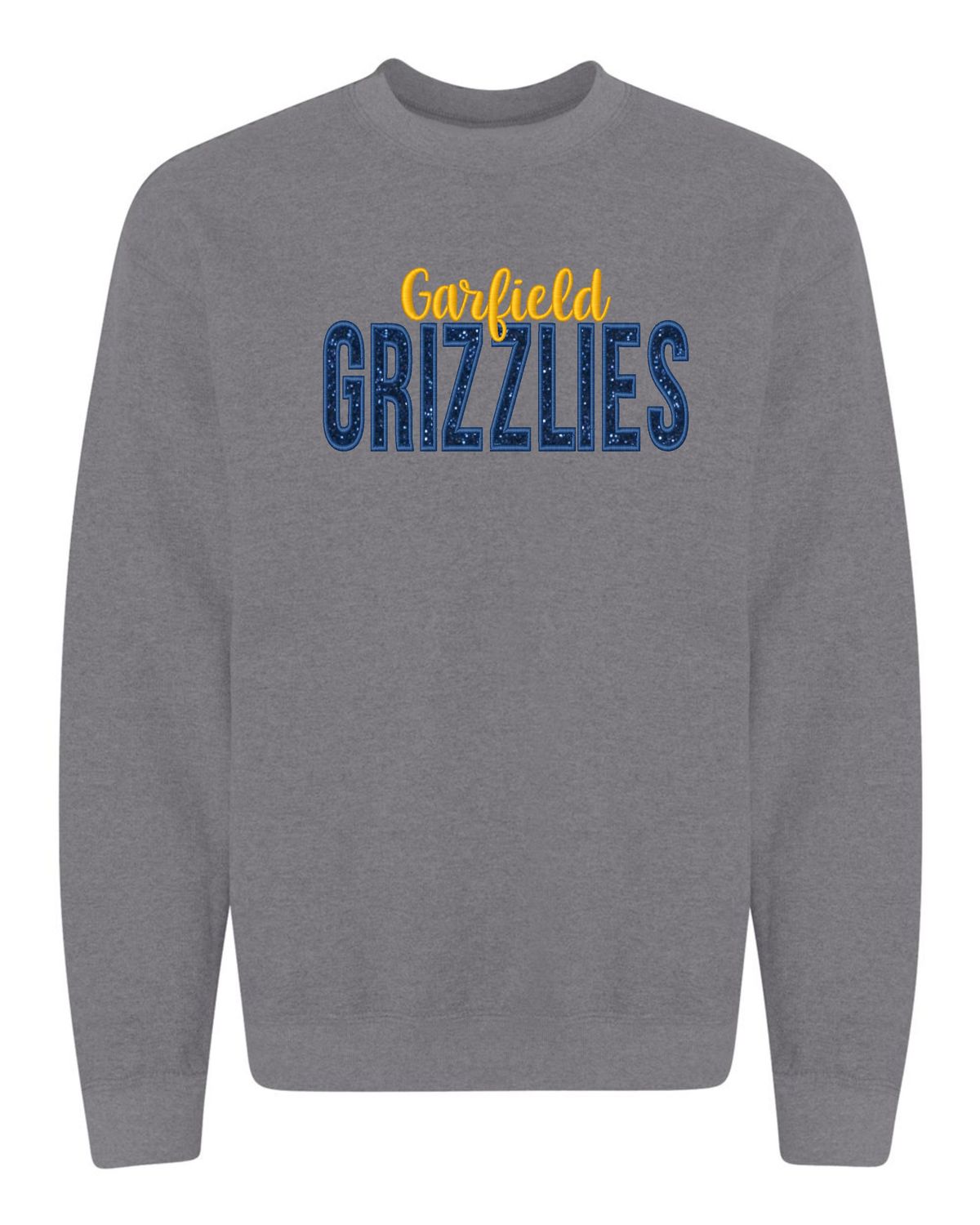 EMBROIDERED GLITTER GARFIELD GRIZZLIES SWEATSHIRT