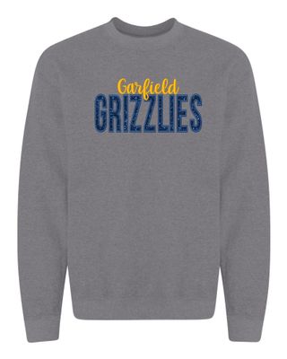 EMBROIDERED GLITTER GARFIELD GRIZZLIES SWEATSHIRT