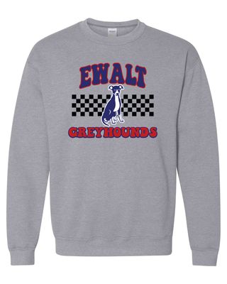 CHECKERED GREYHOUNDS CREWNECK/HOODED SWEATSHIRT