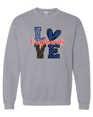 LOVE GREYHOUNDS CREWNECK/HOODED SWEATSHIRT