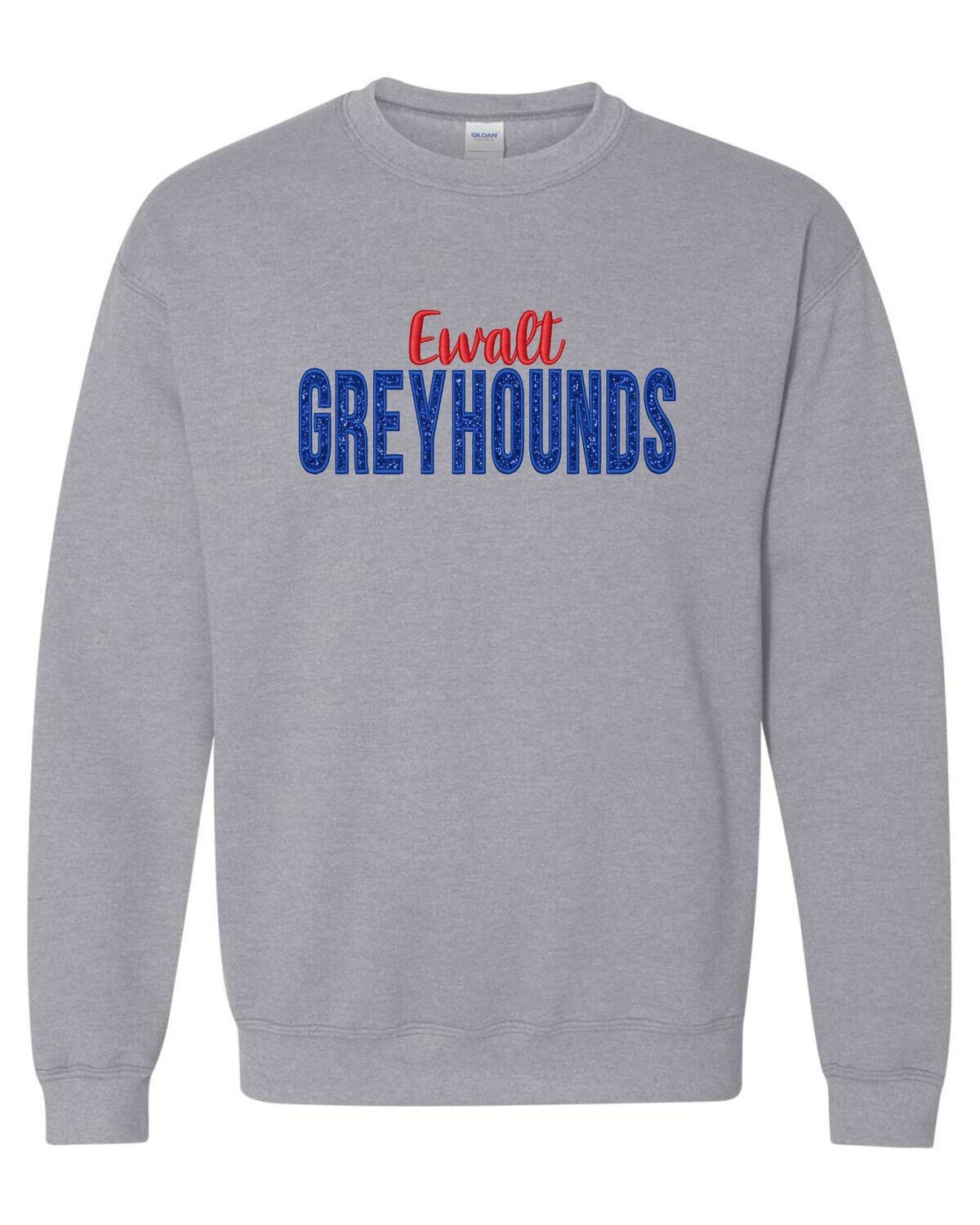 EMBROIDERED GLITTER EWALT GREYHOUNDS SWEATSHIRT