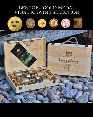 Willow Springs Winery Best of 4 Gold Medal Vidal Icewine Selection (Wood Box) x 4 bottle / 375ml