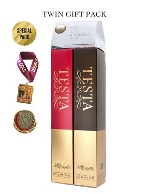 Double Gold Icewine Twin Pack. 2019 Vidal Icewine and 2019 Cabernet Franc Icewine