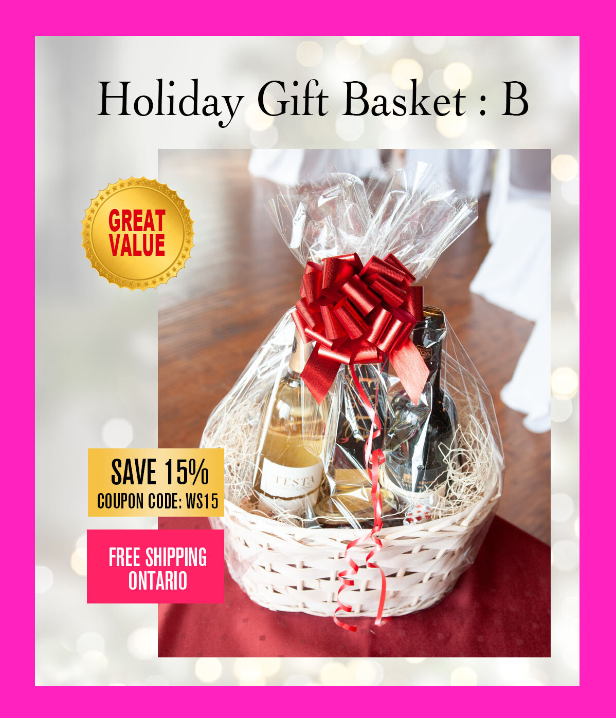 Holiday Gift Basket: B (Value of $175)