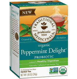 Traditional Medicinals Organic Tea Peppermint Delight Probiotic Tea