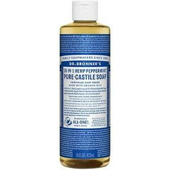 Dr. Bronner Pure Castile Peppermint Oil Liquid Soap 16 oz