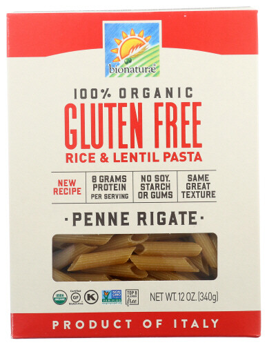 Bionaturae Organic Gluten Free Rice &amp; Lentil Penne Pasta