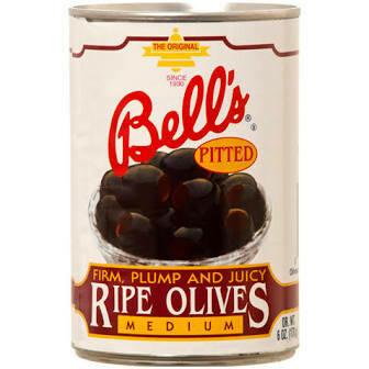 Bell&#39;s Ripe Medium Black Olives